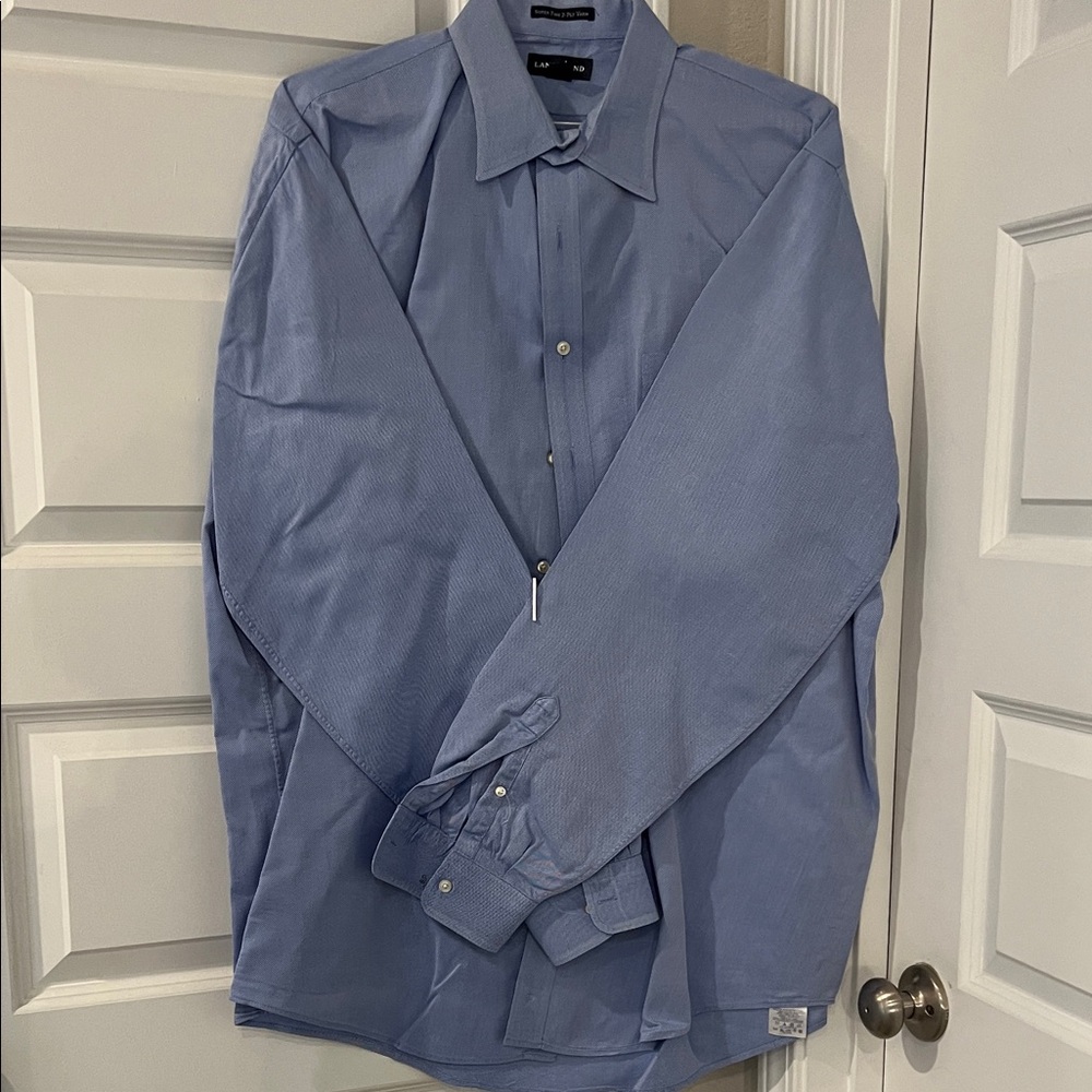 Lands' End Men's Blue Dress Shirt